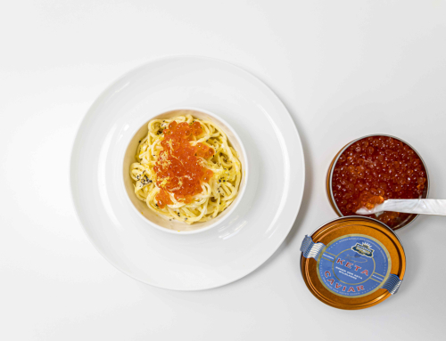 Keta Wildlachs Kaviar mit frischer Pasta